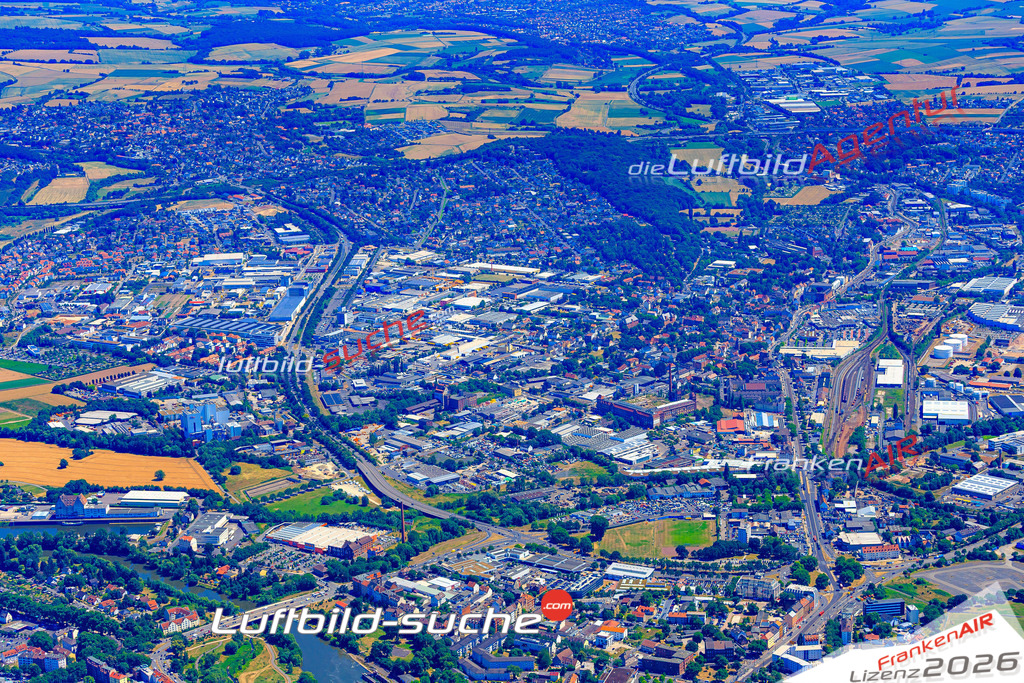 Die Luftbildaufnahme Fuldabruecke - Kassel wurde 2018 mittels Flugzeug (keine Drohne) erstellt. Perfekte Schärfe und Druck- Auflösung- Garantiert!