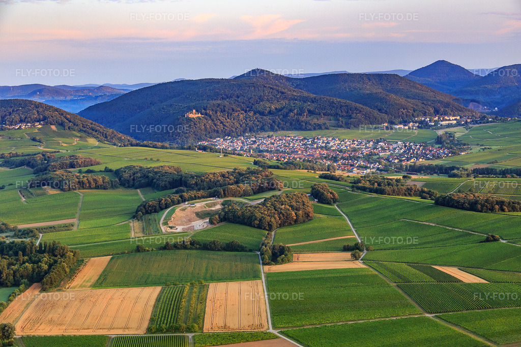 Luftbild: Ortsansicht aus Osten in Klingenmünster im Bundesland Rheinland-Pfalz in Deutschland. Foto: IMG_091827.jpg vom 16.07.2016 durch Werner Riehm/FLY-FOTO.de