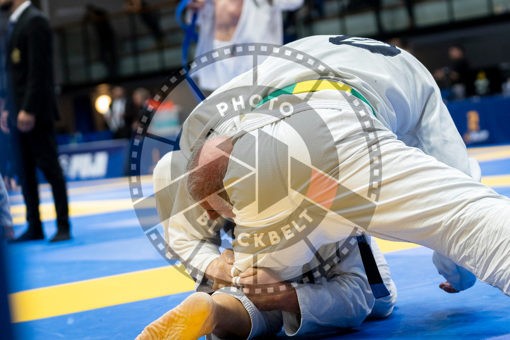 20240122PBB6266 | Fighters compete during the second day of the IBJJF European Championship in Paris, France, on January 22, 2024.