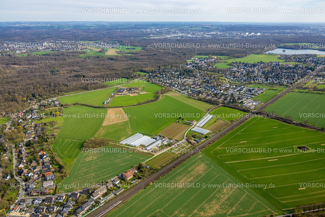 Duisburg230302426 | Luftbild, Rosen Ruland Gewächshäuser, Wiesen und Felder für mögliche neue Bauprojekte, Angermund, Düsseldorf, Ruhrgebiet, Nordrhein-Westfalen, Deutschland