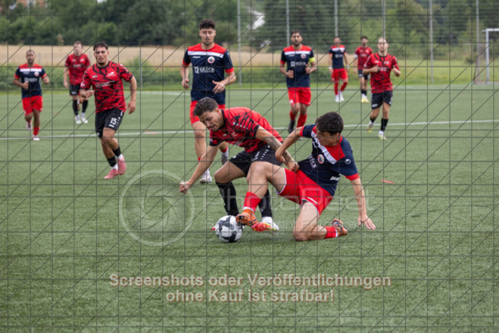 20250726_173814_0049 | #,TSV Bad Boll (rot/schwarz) vs. TSVGG Plattenhardt (blau/rot), Fussball, DB-Regio-WFW-Pokal - wfv, 1.Runde, Saison 2025/2026, Kunstrasenplatz, Erlengarten 37, 73087 Bad Boll, 26.07.2025 - 17:30 Uhr,Foto: PhotoPeet-Sportfotografie/Peter Harich