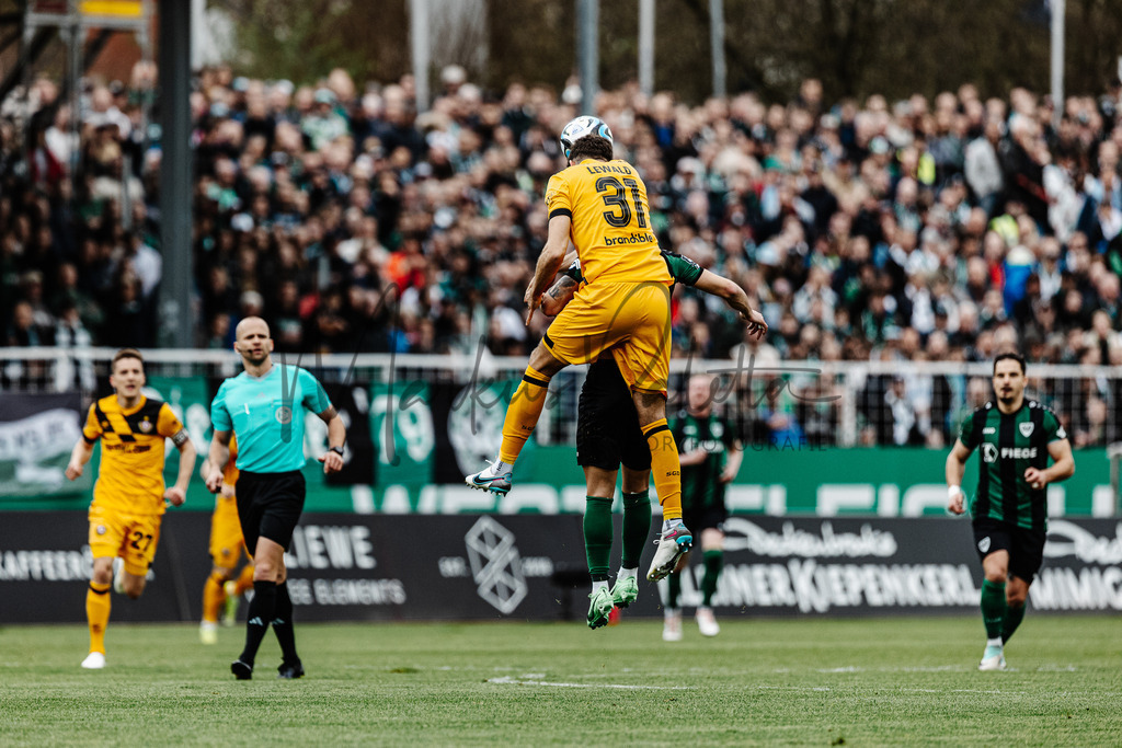 3. Liga, Saison 2023/24, 31. Spieltag: SC Preußen Münster - Dynamo Dresden | Münster, 30.03.2024: 3. Liga, 31. Spieltag, SC Preußen Münster gegen Dynamo Dresden im LVM-Preußenstadion in Münster. Foto: sportfotografie.ms | Markus Paletta - Realisiert mit Pictrs.com