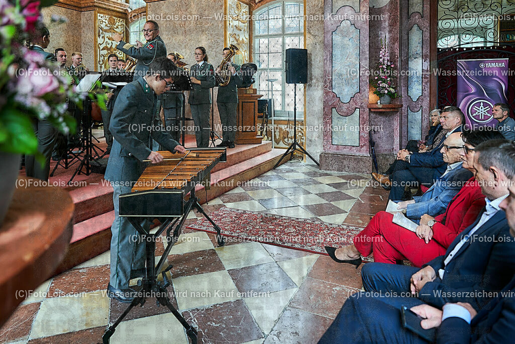 ALS1495_XXXIX-Chopin-Festival_Ausklang_Militaermusikkapelle NOe | (C)FotoLois.com, Alois Spandl, XXXIX. internationales CHOPIN-Festival in der Kartause Gaming, AUSKLANG in der Barockbibliothek mit der Militärmusik Niederösterreich unter der Leitung von Militärkapellmeister Oberst Adolf Obendrauf, So 6. August 2023.