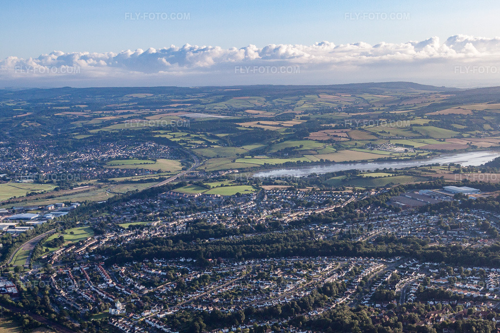 Aerial view: View of the town in Kingskerswell in the state England, Great Britain.Photo: IMG_19717.jpg taken on 07/25/2009 by Werner Riehm/FLY-FOTO.comResolution of the original: 4518 x 3012 px