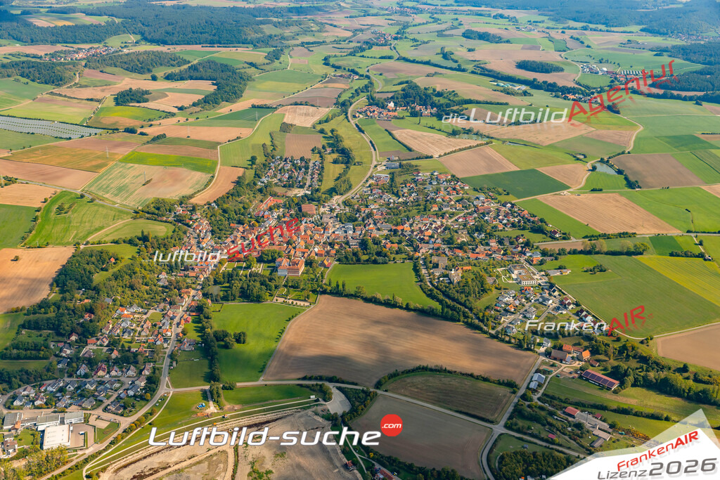 Luftaufnahme von  Obernzenn - Die Luftaufnahme wurde 2025 vom UL-Flugzeug heraus erstellt ( keine Drohne ) - Hochauflösende Luftaufnahme - für professionelle Ausdrucke geeignet. Die Geschenkidee !Mit Lizenz und Bildrechte bestellbar