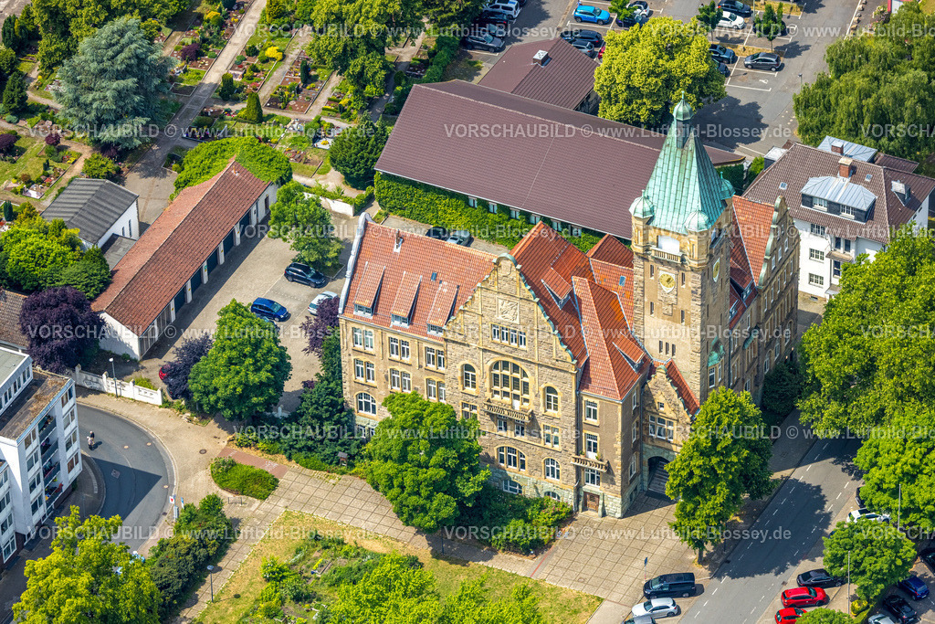 Hattingen250517170 | Luftbild, Rathaus Stadt Hattingen mit Rathausturm, Hattingen, Ruhrgebiet, Nordrhein-Westfalen, Deutschland