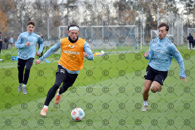 RGE_6778b | Hertha BSC, 2.Bundesliga, Herren, Saison 2025/26, Training, Montag 17.11. 2025, im Bild von li. Fabian Reese ( Hertha BSC ), Tim Hoffmann ( Hertha BSC ),    Fotograf:   Ralf Gebhardt - Realisiert mit Pictrs.com