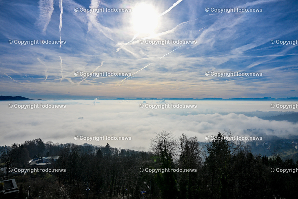 Poestlingberg_ Blick auf Linz im Nebel_ 26.02.2024-3 | 26.02.2024, Poestlingberg, AUT, Poestlingberg Blick auf Linz, im Bild Poestlingberg, Berg, Nebel, Sonne, Himmel, Ausflugsziel, Blick auf Linz, Aussicht