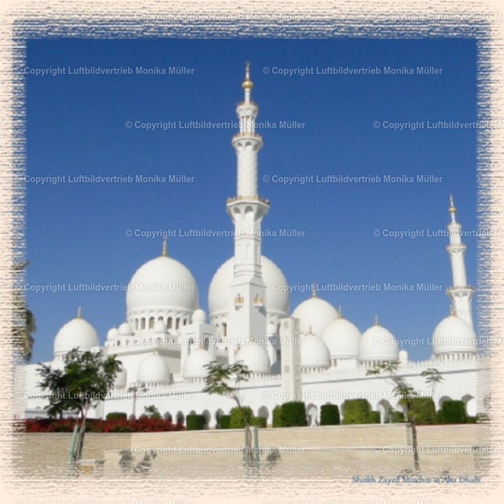 Moschee in Abu Dhabi  40 x 40 cm - beige | luftbildarchiv-mueller - Realisiert mit Pictrs.com