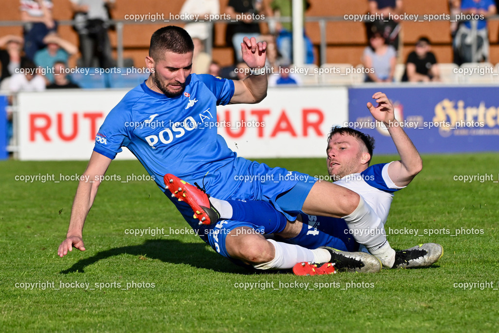 SAK vs. SK Treibach | #7 Hrvoie Jakovljevic SAK, #77 Michael Groinig Böck SK Treibach, SAK vs. SK Treibach, SAK vs. SK Treibach am 29.05.2024 in Klagenfurt (Sportpark Welzenegg), Austria, (Photo by Bernd Stefan)