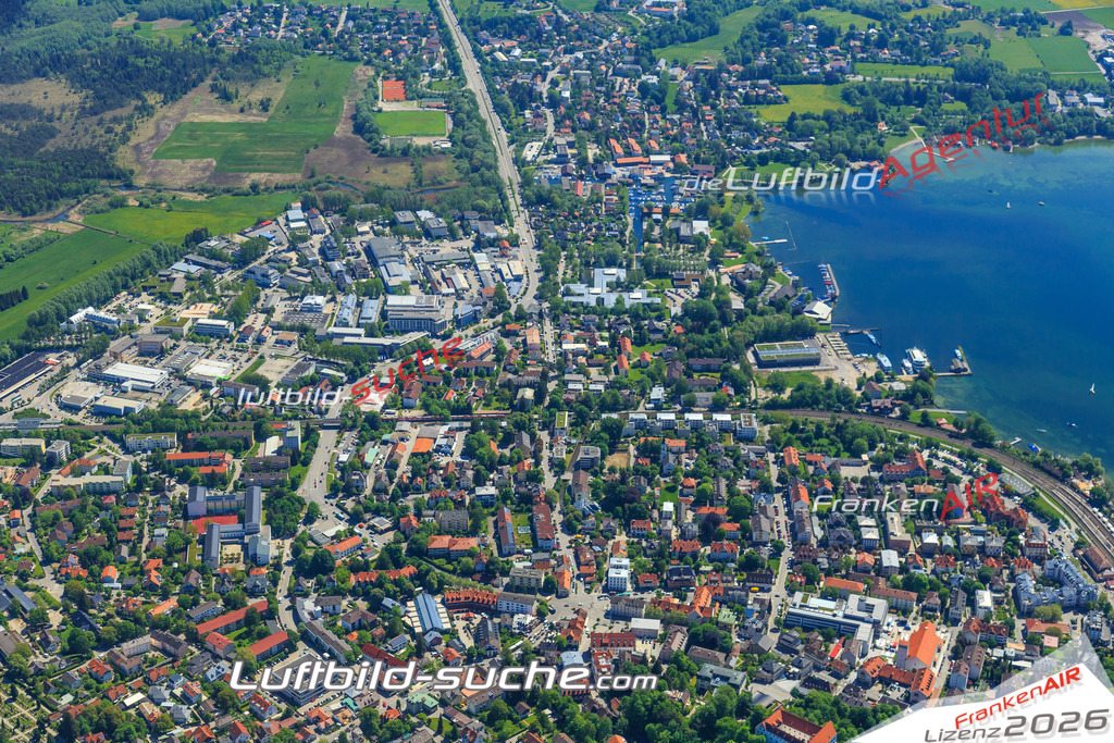 Luftbild von Muenchner-strasse Starnberg - Luftaufnahme wurde 2015 von https://frankenair.de mittels Flugzeug (keine Drohne) erstellt - die Geschenkidee