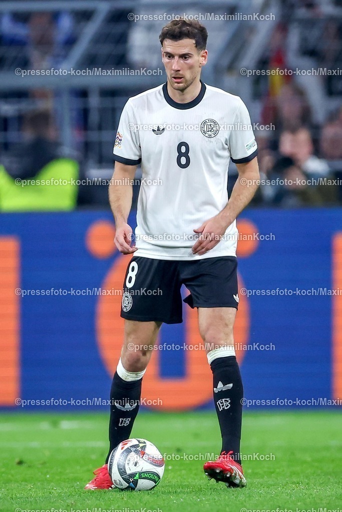DFB23032502175 | 23.03.2025, Fußball, Viertelfinale UEFA Nations League, Deutschland - Italien, Signal Iduna Park, Saison 2024 2025: Leon Goretzka (GER #08) DFB regulations prohibit any use of photographs as image sequences and or quasi-video.